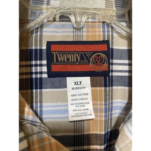 TwentyX Shirt Men's Size XLT Flannel long Sleeve Casual Button-Down Shirts - Picture 3 of 7